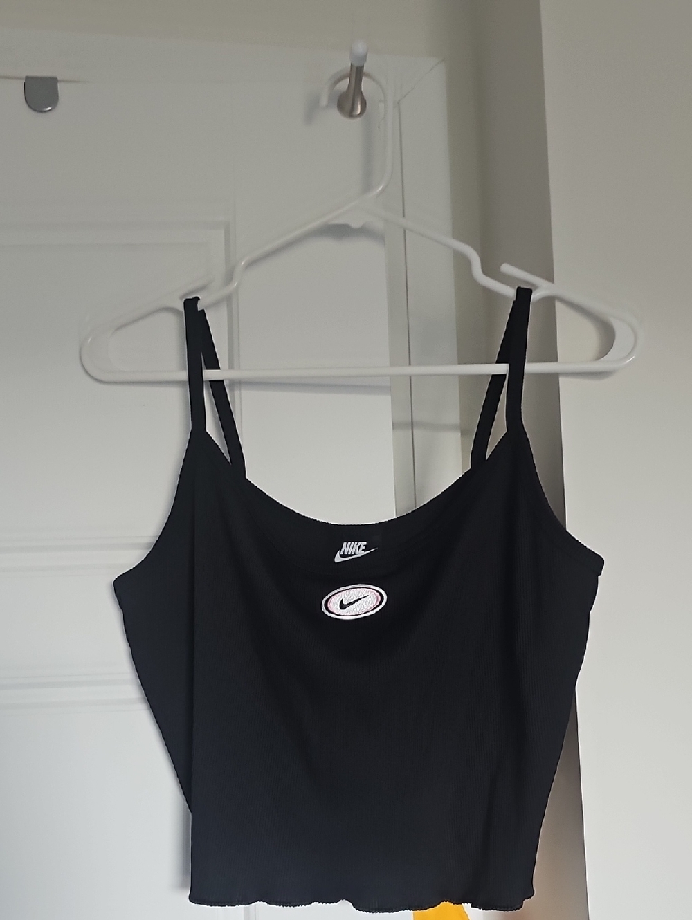 Nike Black Ribbed Cropped Camisole with Double Straps